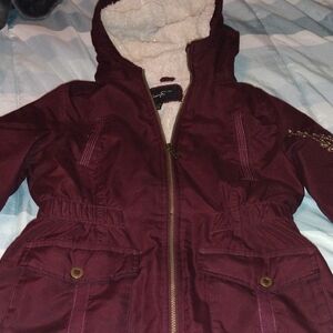 Jessica Simpson Maroon Jacket with Plush Lining